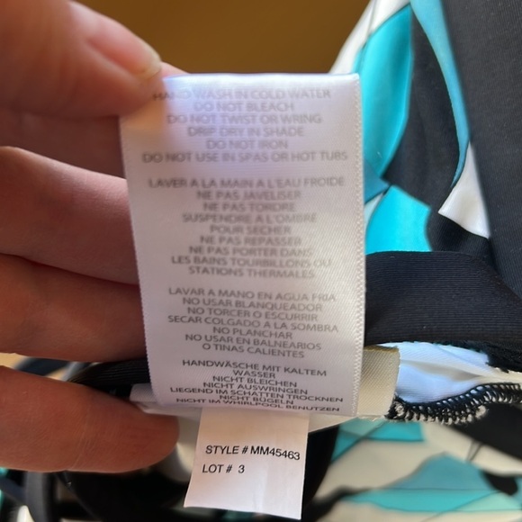 MICHAEL Michael Kors One Piece Summer Blue Cross Back Maillot Swimsuit Size 10 - Picture 9 of 12